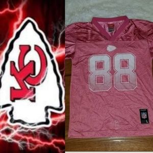 Authentic Youth Large Kansas City Chiefs Pink Jersey